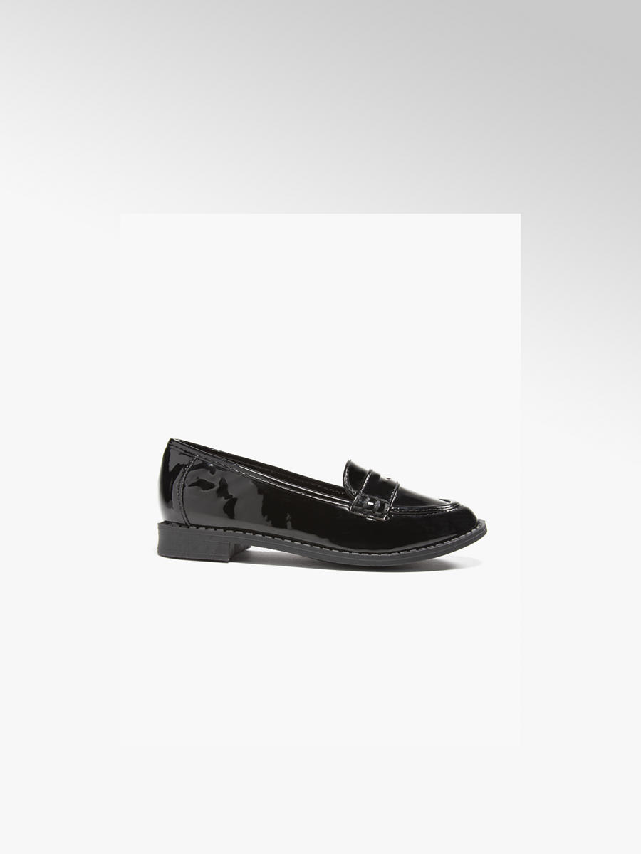 Ladies black 2025 patent loafers